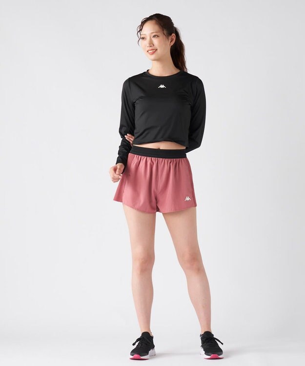 OP／FILA 【Kappa】プリーツ スポーツショートパンツ ダークピンク