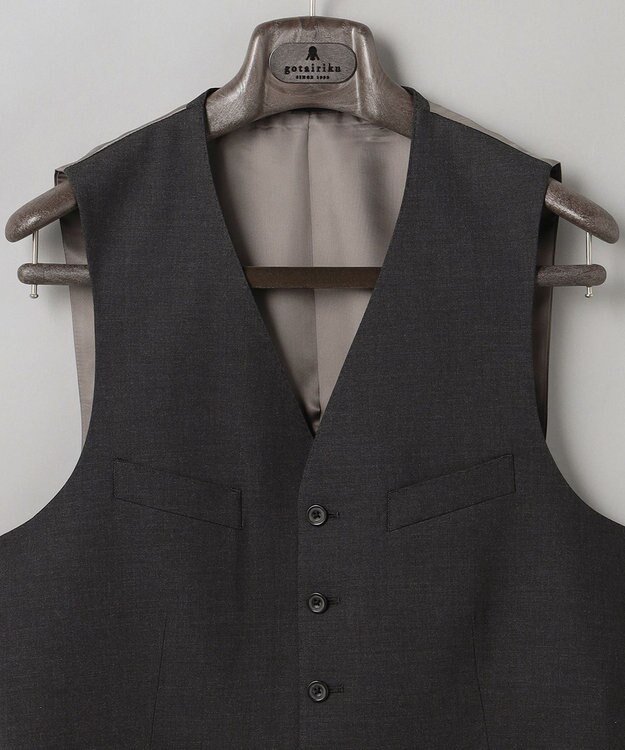 GOTAIRIKU 次世代スーツ【2WAYストレッチ/透湿性/シワになりにくい】ハイスペック2WAYストレッチスーツベスト グレー系