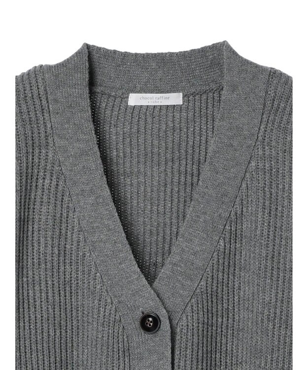 Green Parks 洗える　Ｖネックニットカーディガン Gray Mixture