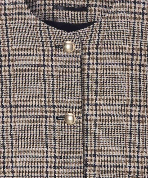 Paul Smith クラシックチェック ノーカラー ジャケット サンドブラウン