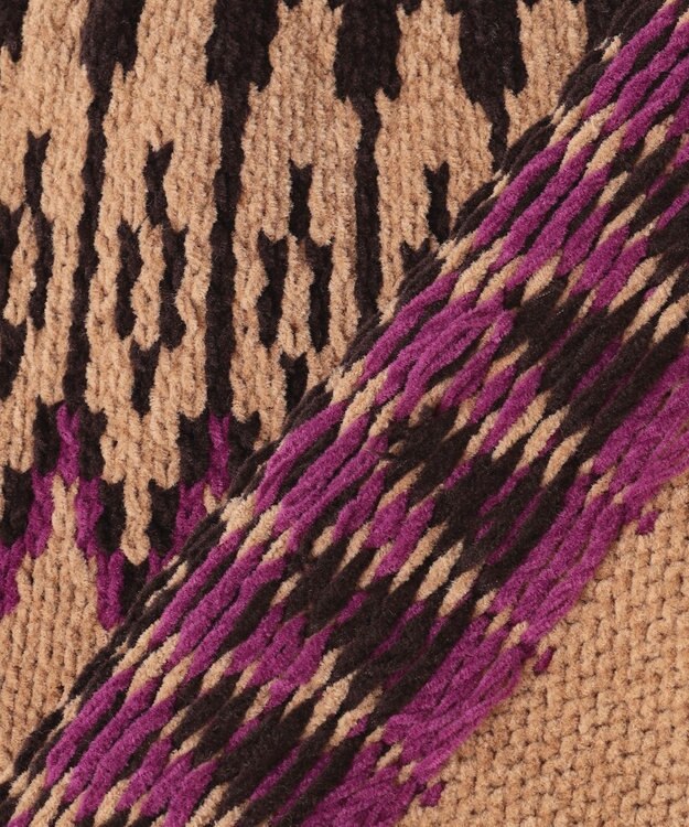 UNFILO MENS ライトモール ノルディックニット キャメル×ブラウン