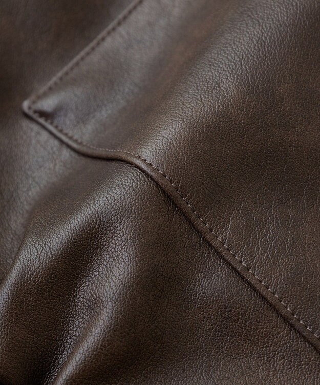 Green Parks ・ＥＬＥＮＣＡＲＥ　ＤＵＥ　合皮ステンカラーブルゾ Brown