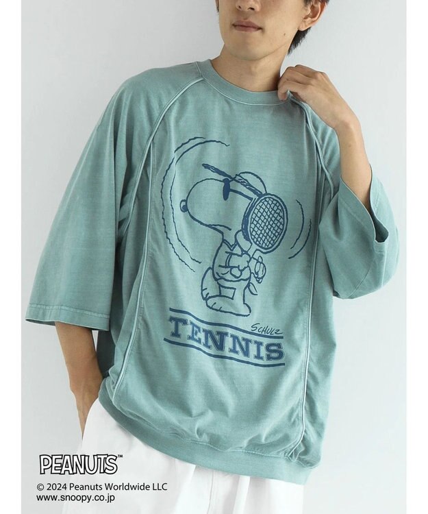 CRAFT STANDARD BOUTIQUE 【ユニセックス】PEANUTS/スヌーピー 切り替えTシャツ Blue