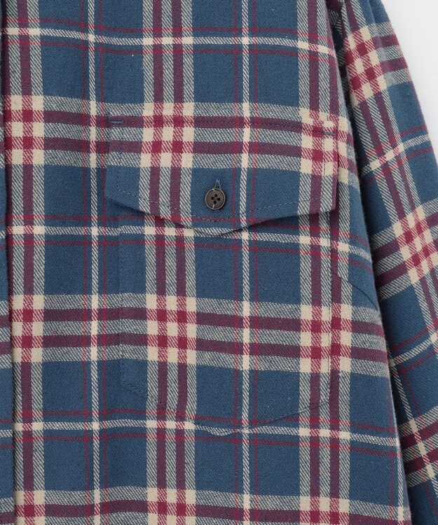 J.PRESS YORK STREET 【WOMEN】フランネル チェックシャツワンピース ブルー系3
