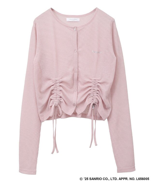 Green Parks チャーミーキティ／フロントギャザーシアーカーディガン Pink