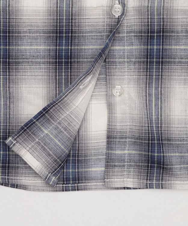 WEGO フードチェックコンパクトシャツ ブルーチェック1