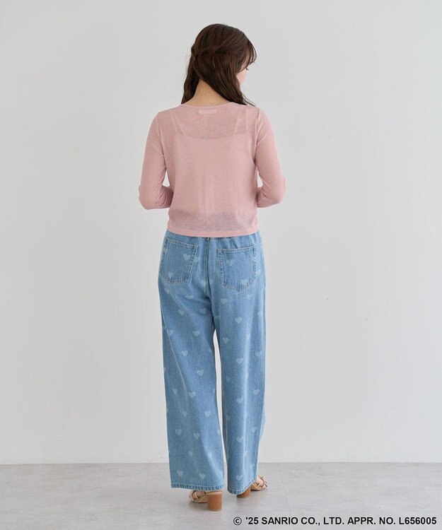 Green Parks チャーミーキティ／フロントギャザーシアーカーディガン Pink