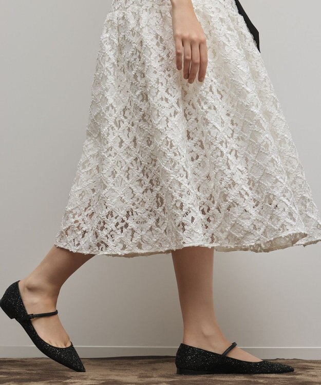 GRACE CONTINENTAL コード刺繍ワンピース ホワイト