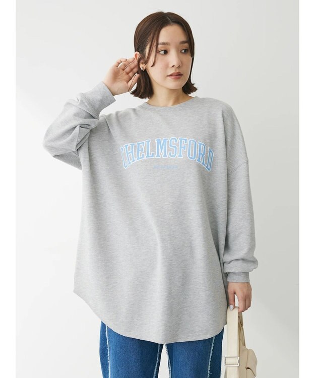 Green Parks ロゴ裏毛チュニック Gray Mixture