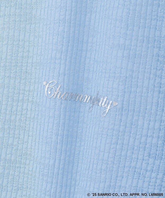 Green Parks チャーミーキティ／フロントギャザーシアーカーディガン Light Blue