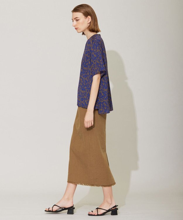 ICB コットンリネンキャンバス スカート キャメル系