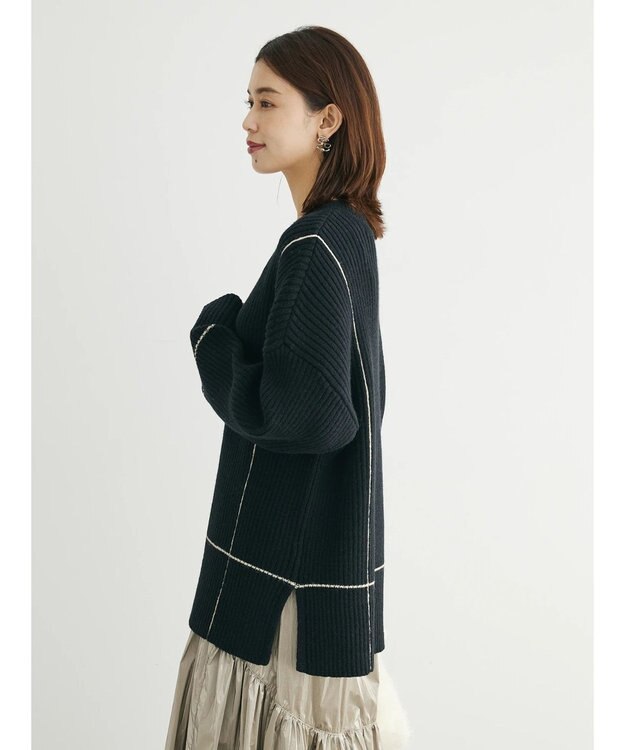 Green Parks ・Ｐｅｔｉｔ　Ｆｌｅｕｒ　Ｖネックラインニットチュニック Black