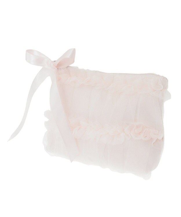 Maison de FLEUR チュールフリルポーチ Pink