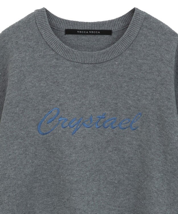 YECCA VECCA 刺繍ロゴニット Gray