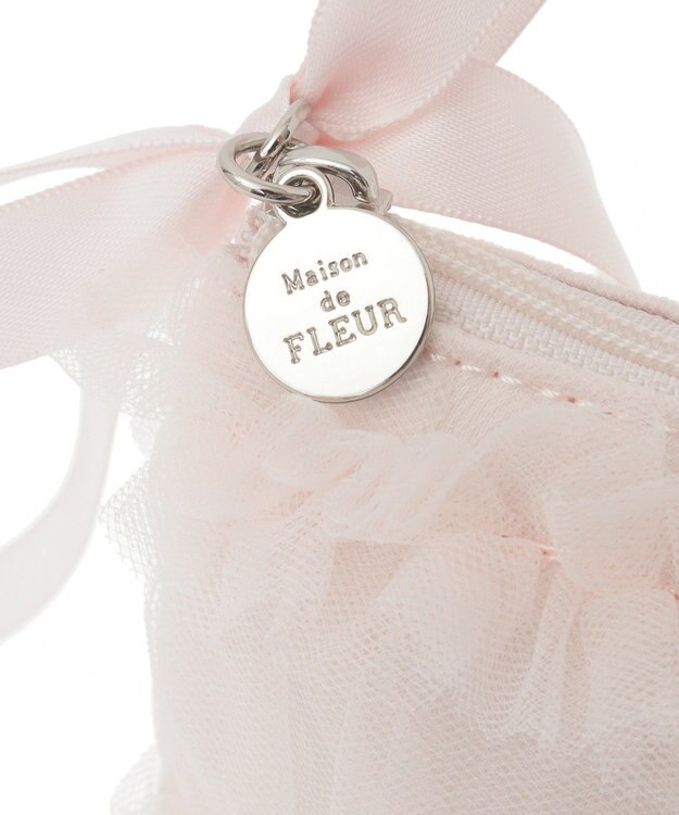 Maison de FLEUR チュールフリルポーチ Pink
