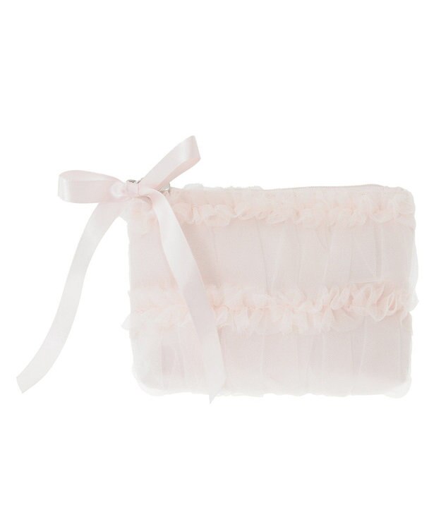 Maison de FLEUR チュールフリルポーチ Pink