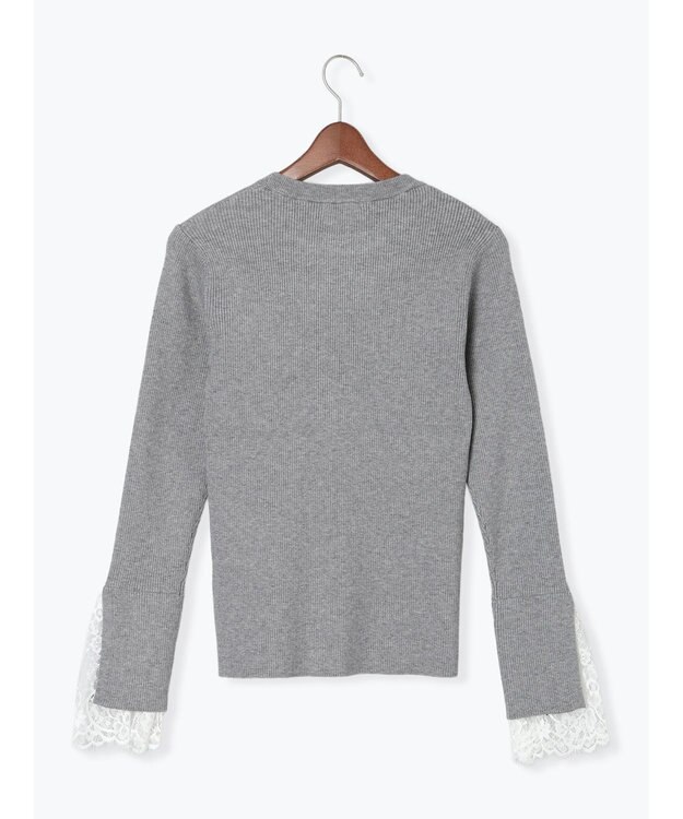 Te chichi レースカフスレイヤードニット グレー