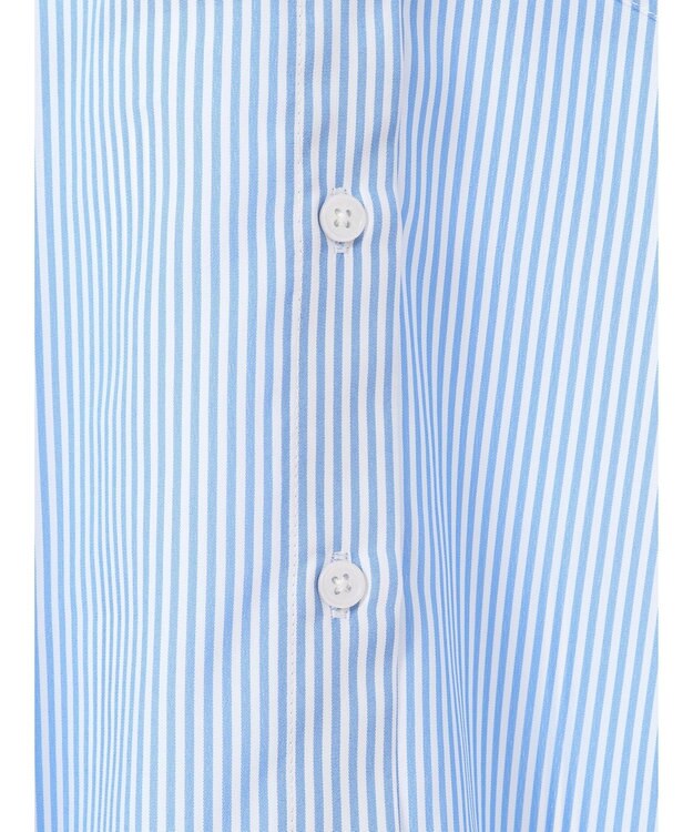 earth music&ecology フーディーシャツ Stripe Blue