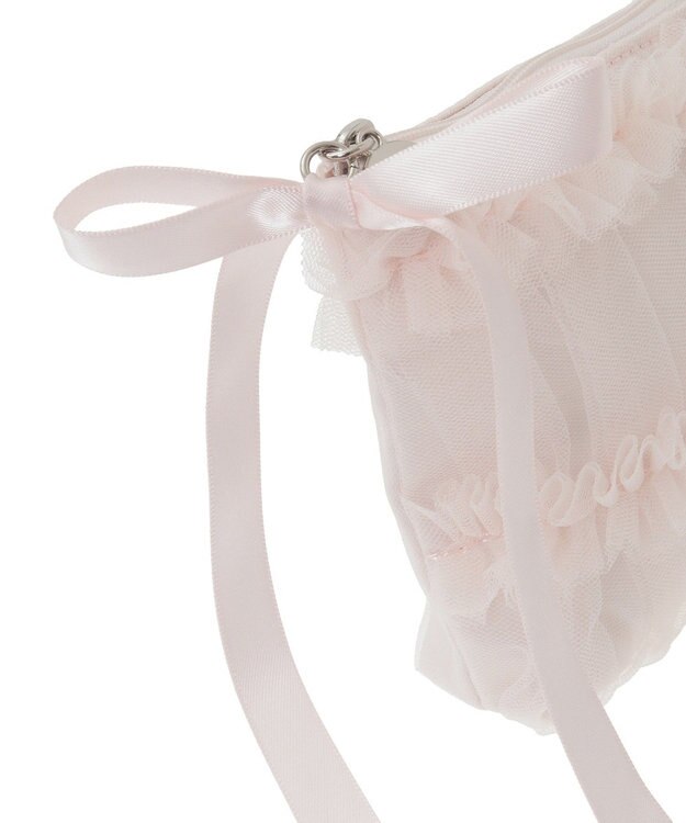 Maison de FLEUR チュールフリルポーチ Pink