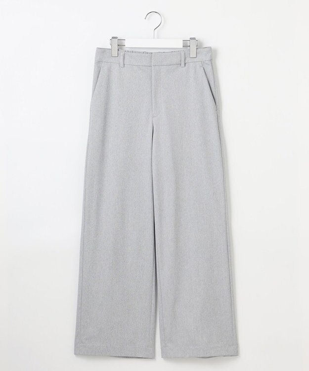 J.PRESS LADIES L 【洗える】リネンライクジャージー ワイド パンツ ライトグレー系