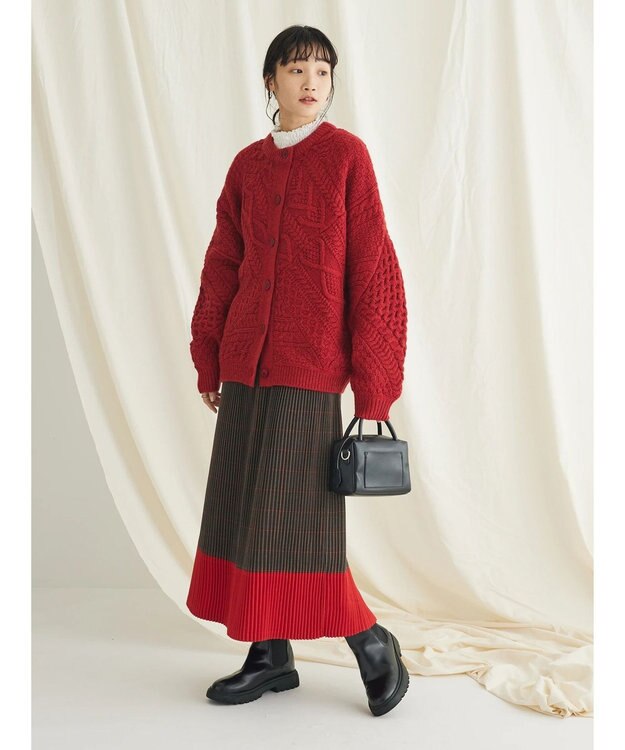 CRAFT STANDARD BOUTIQUE 配色チェックプリーツスカート Check Brown