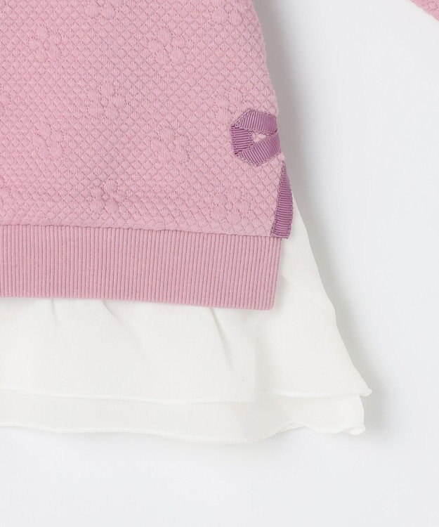 組曲 KIDS 【110-140㎝】フラワーキルト トレーナー ラベンダー