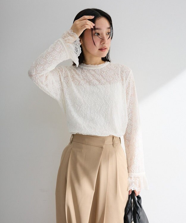 Green Parks 総レースプルオーバー Ecru