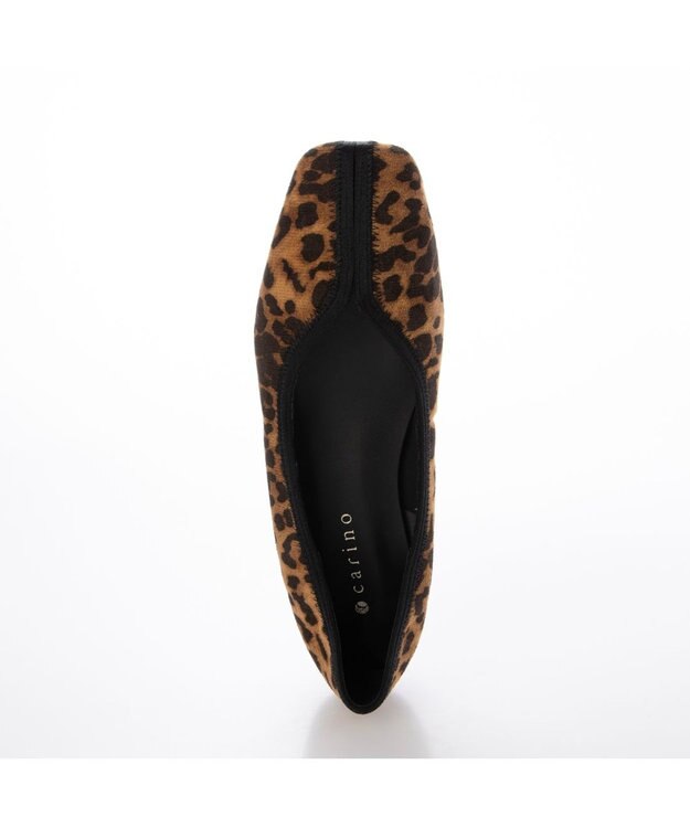 MODE ET JACOMO <carino>スクエアトゥ切り替えデザインフラットパンプス ベージュビー