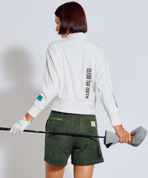 PW CIRCULUS 【吸水速乾 / UV遮蔽率99.5% UVカット / ストレッチ】【WOMEN】ドルマンスリーブモックネックT ゴルフウェア レディース ホワイト系