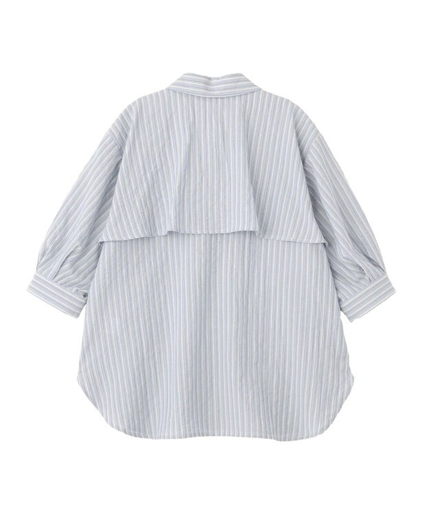 CRAFT STANDARD BOUTIQUE ストライプラグランタックシャツ Sax