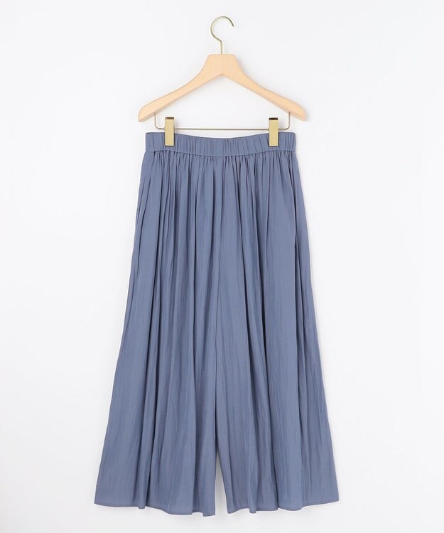 組曲 ギャザーライトデシン パンツ ダルブルー系