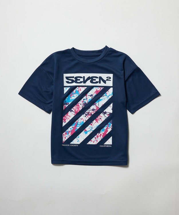 OP／FILA 【SEVEN2】ストリ－トデザインロゴTシャツ ネイビー