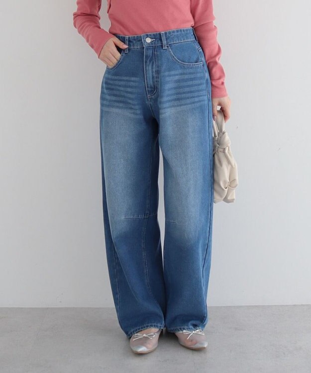 Green Parks ・ＥＬＥＮＣＡＲＥ　ＤＵＥ　デニムバレルレッグパン Indigo