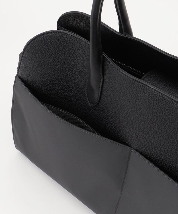 ICB 【A4サイズ収納可能】ナイロンボストントート チャコール系