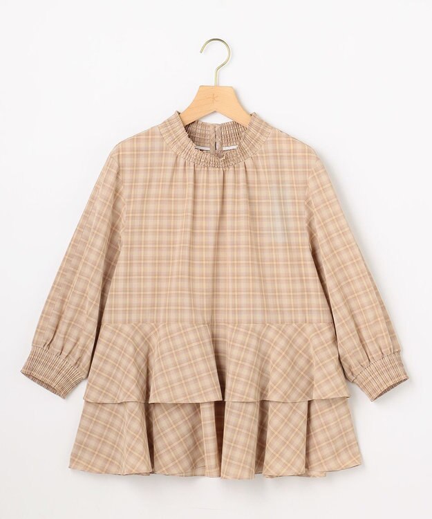 組曲 L ライトトロピカルティアード ブラウス ベージュ系3