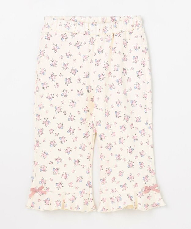 ANY KIDS 【洗濯機可能/接触冷感】ひんやり カットソーパンツ エクリュ（花柄）