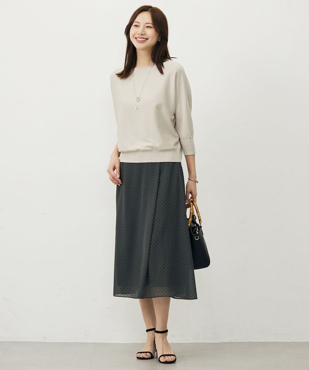 J.PRESS LADIES スカーフリング ラリエット ネックレス シルバー系