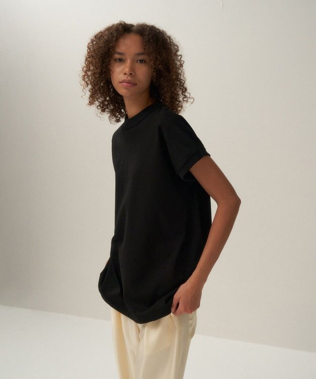 ATON 12/- AIR SPINNING | オーバーサイズプルオーバー BLACK