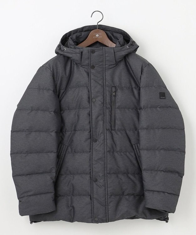 JOSEPH ABBOUD 【キングサイズ・撥水/軽量/防風/フード取り外し可/ダウン】インターレースカルゼ  ダウン ブルゾン グレー系