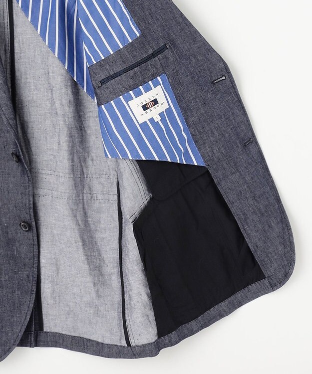 JOSEPH ABBOUD 【JAPANファブリック/セットアップ/清涼】LINEN DENIM ジャケット ネイビー系