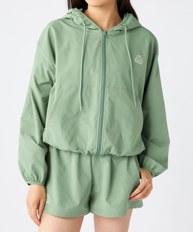 OP／FILA 【Kappa】ラッシュパーカー・ボードショーツ付き　4点セット水着 カーキ