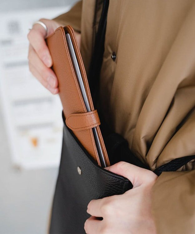 Atelier nuu 日本製 薄マチ本革 lim スマートロングウォレット  キャメル