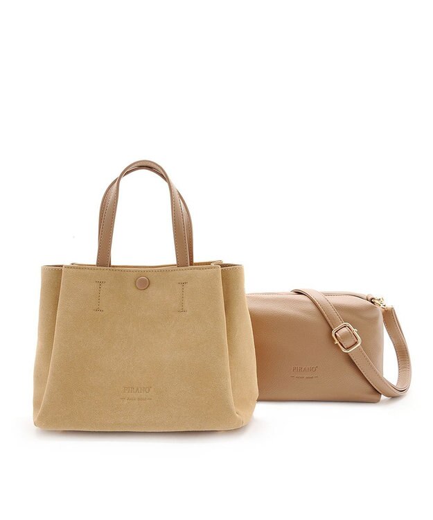 MioFIRANO スエードミディハンドバッグ＆ショルダーバッグセット 2WAY　FIRANO フィラノ BEIGE
