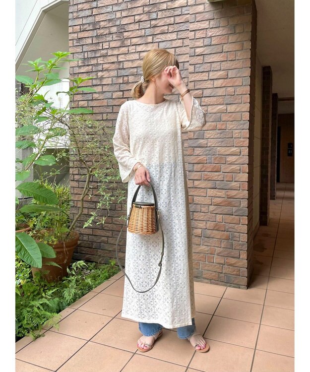 Green Parks AnriettMusee レースロングワンピース Off White