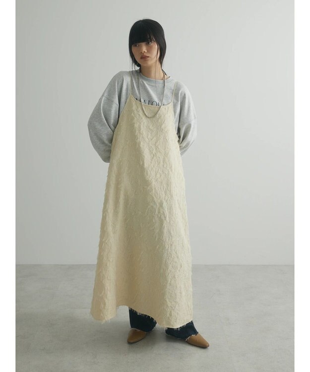 Green Parks armonia．フェザージャガードキャミワンピース Ivory