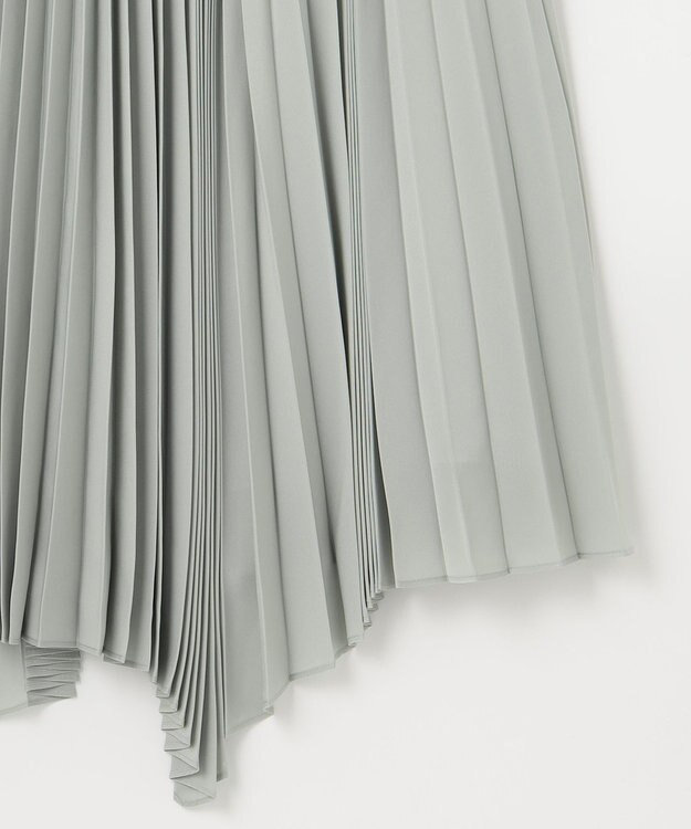 NAVE 【Nave　洗える】プリーツサテン スカート ライトグリーン系