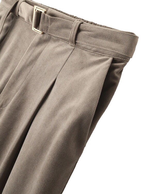 YECCA VECCA ベルテッドカルゼ起毛ワイドパンツ Gray Beige