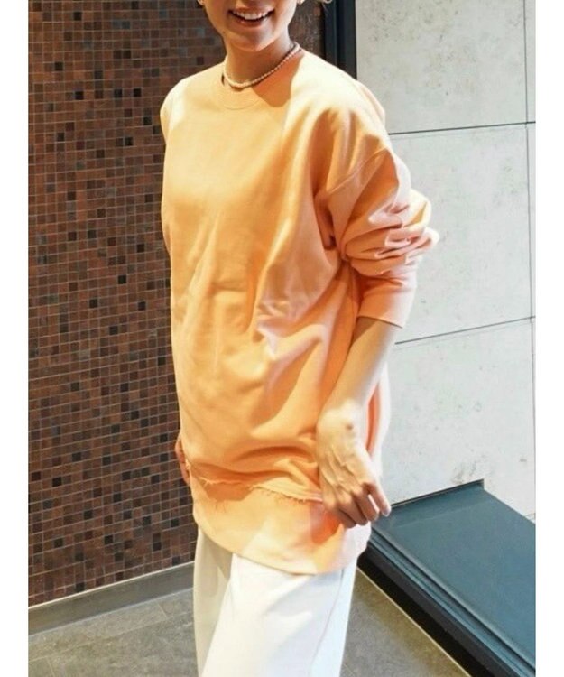 Green Parks ワイドシルエット裏毛プルオーバー Salmon Pink