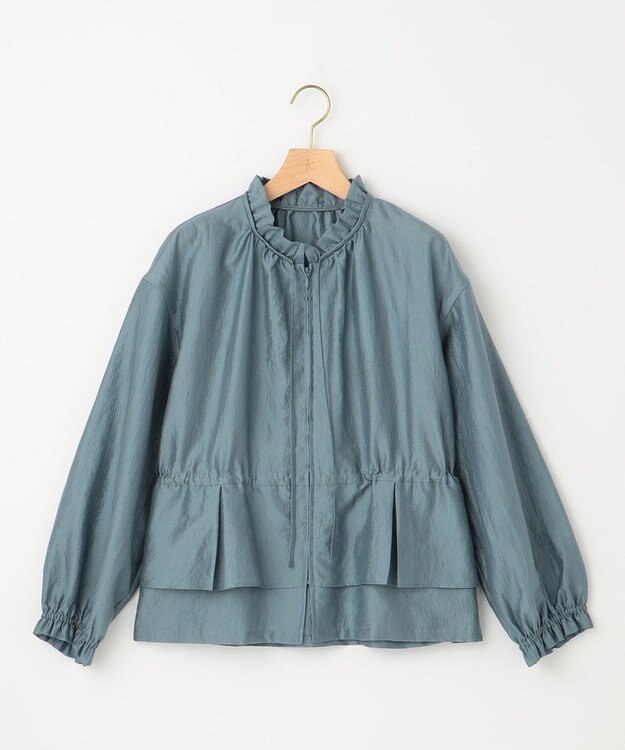 組曲 S 【洗える・シワになりにくい】シアーブルゾン ダスティブルー系