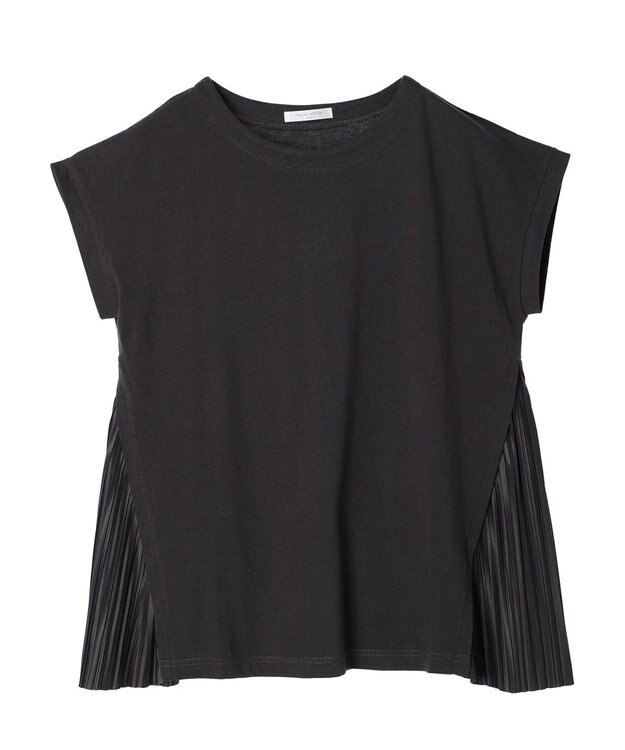 Green Parks 脇プリーツドッキングチュニック Charcoal Gray